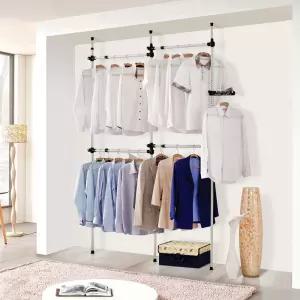 고정식 4단 행거 고정식행거 4단행거 폴행거 기둥행거 일자행거 튼튼한행거 벽고정행거