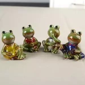 개구리 가족 4p 도자기 미니어처 장식소품 장식품 도자기인형 인테리어소품