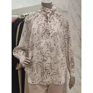 [셀러허브 1]미니멈 세이브존01 프린트 타이넥 블라우스 MYAAWB2100A