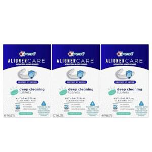 크레스트 얼라이너 케어 얼라이너, 리테이너, 마우스 가드, 60개, 3팩용 딥 클리닝 항균 정제