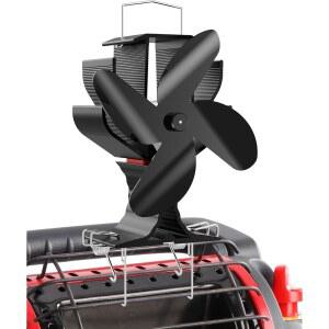 사인스텍 우드 스토브 선풍기, 실내 실외 프로판 히터용 후크가 달린 열 구동 히터 버너 벽난로 텐트 캠핑 액세서리