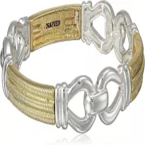 네이피어 골드 러시 투톤 링크 스트레치 팔찌