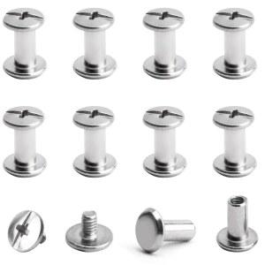 Juvielich 나사 포스트 M3 x 6mm 시카고 바인딩 3mm /0.12인치 홀 다이아, 스크랩북 사진 앨범 바인딩을 위한 10세트 여성용 M3x6mm 작은 바인딩, 가죽 가방, 부츠, DIY 애호가