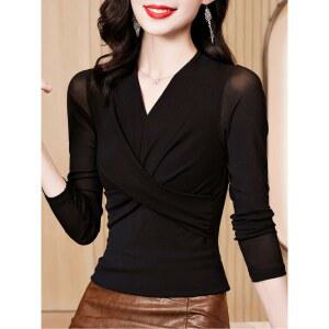 방송댄스복 여성댄스복 라인댄스상의 라틴댄스복 라인댄스 망사 바댄스복 의상 셔츠