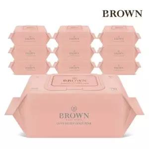 브라운 러브빌리프 골드 핑크 70매 캡형 10팩 아기물티슈 375742