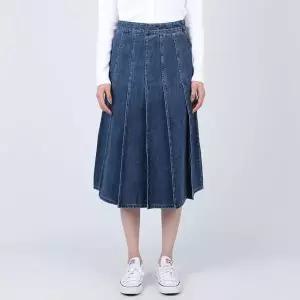 게스 여성 청치마 플리츠 데님 스커트 미디엄블루 YO3D6573_P405050225 377105