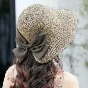 밀짚모자 해변 벙거지 리 리본 비치 여름 야외