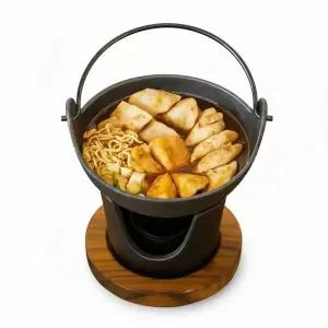 혼술용 인덕션 미니웍+화로대+나무받침 샤브샤브세트