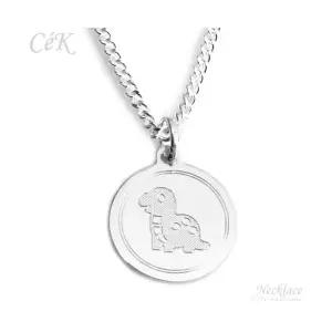 클루아조네 키즈 은목걸이 스터링실버 공룡 각인가능 CeK Kids 8193KN