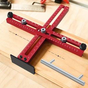 가이드레일 알루미늄 캐비닛 핸들 지그 조정 가능한 펀치 로케이터 도구 미터 인치 드릴링 템플릿 가이드 포지셔닝 눈금자 서랍 손잡이