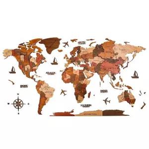 나무 서재 회의실 3D 세계지도 카페 벽장식