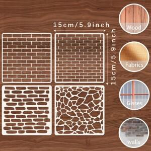 호환 기술이 없는 원더 12팩 6x6 세척 가능한 스텐실 재사용 스프레이 페인트 템플릿 바닥 낙서 가정 장