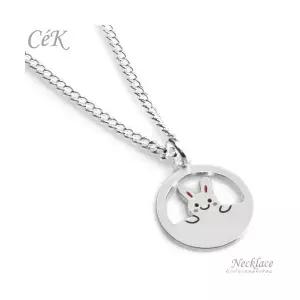 클루아조네코리아 키즈 은목걸이 스터링실버 토끼 Smiling Rabbit 각인가능 CeK Kids 8167KN