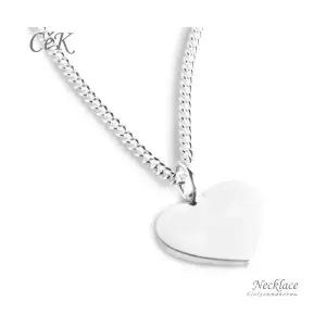 클루아조네코리아 키즈 은목걸이 스터링실버 하트 각인가능 CeK Kids 8014KN
