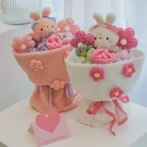 뽀글이 토끼 인형 꽃다발 시들지 않는 영원한 꽃인형 선물 세트 유치원 재롱잔치 학예회 어린이집 졸업식