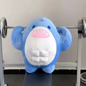 ( )근육 상어 헬창 헬스 인형 쿠션 대형 몸짱 헬스장 개업선물 애착 동물 안고자는 웃긴 선물 템