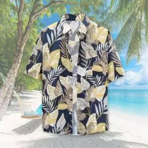 하와이안 야자수 프린트 반팔 셔츠 남녀 여름 휴양지룩 바캉스웨어