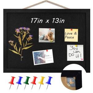 메모, 사진, 집, 주방, 사무실, 17인치 x13인치 벽 코크 보드용 게시판 푸시핀 비전 사진 블랙 보드 핀 디스플레이