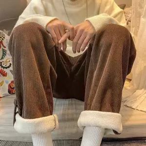 남자 기본 바지 면 린넨 코듀로이 캐주얼 팬츠 기모 도톰 통 겨울 슬랙스 힛템