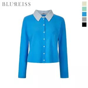 [블루레이스] 카라배색 컬러풀 여밈 니트_B6S1KT2011