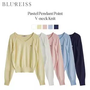 [블루레이스] 펜던트 포인트 V넥 베이직 니트_B6S1KT2030