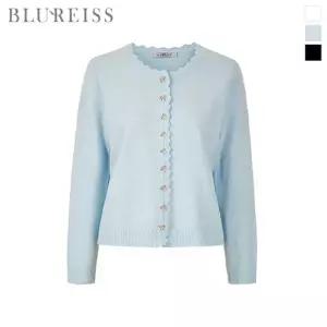 [블루레이스] 리본단추 스칼럽 니트 가디건_B6S1KC4551