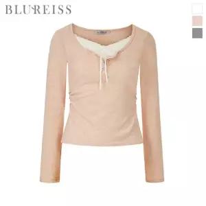 [블루레이스] 레이스 리본 배색 티셔츠_B6S1TS6531