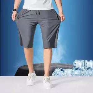 아이스 쿨링 스판 반바지 지퍼 등산 운동 헬스 7부 팬츠 츄리닝