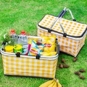 체크패턴 쿨러백 보온보냉바구니 보온보냉가방 보냉백 아이스백 아이스박스 보냉가방 보온보냉파우치