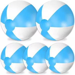 Whaline 5Pcs 풍선 비치볼 24인치 및 16인치 원형 풀 PVC 볼 귀여운 게임 장난감