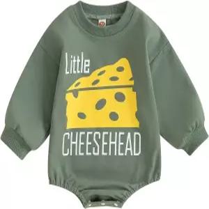 신생아 남자 여자 축구복 게임 데이 스웨트셔츠 롬퍼 긴 소매 풀오버 바디수트 가을 겨울 옷