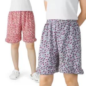 몸빼반 5부 아이스 꽃무늬 파자마 바지 잔잔한 여름 반 할머니 냉장고