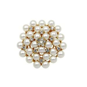 결혼식 신부 패션 주얼리용 컬러풀 블링 우아한 모조 진주 꽃 크리스탈 브로치