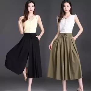 여성 빅 와이드핏 밴드 하이웨스트 이지 플레어스커트하의