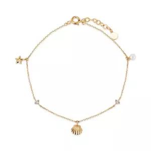 [비앤비골드] 18K 마린 드림 머메이드 쉘 진주 체인 팔찌 MNB41492