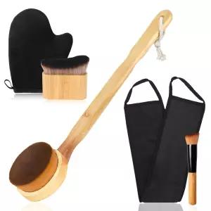 5 in 1 셀프 태닝 미트 태너 브러시 백 어플리케이터 대형 바디 앤 페이스 글러브 블렌딩 메이크업 가짜