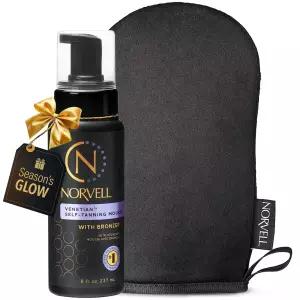 노벨 베네치아 셀프 태닝 세트 u2013 8 플로 오즈 무스와 브론저 및 재사용 가능한 어플리케이터 미트로