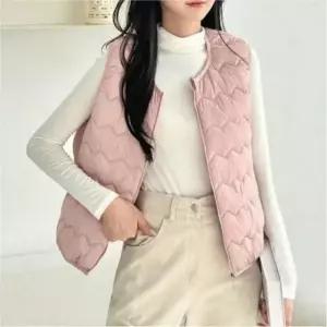 베이직 여성 라운드넥 겨울 레이어드 누빔 패딩 베스트 5색 라운드넥 패딩 레이어드 베이직 누빔 여성