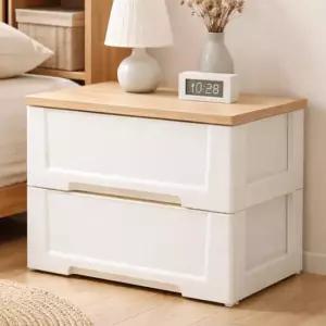 아트박스 보노하우스 화이트 이노스 우드상판 서랍장 2단 플라스틱 수납장