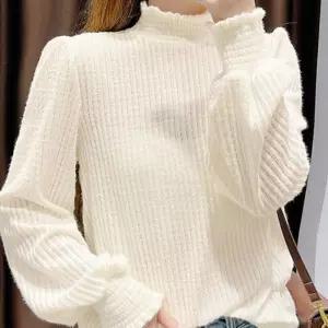 니트기모 레이스 티셔츠 티 st231109 긴발 라운드넥 숏