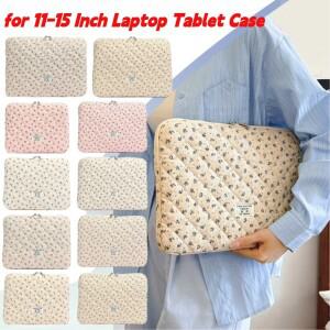 꽃프린팅 노트북 슬리브 누비 이불 운반 케이스 11/13/15 인치 태블릿 여성용 클러치 용 보호 가방