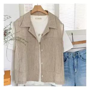 린넨 베스트자켓여름린넨루즈핏조끼미시여성정장스트링조끼 151619