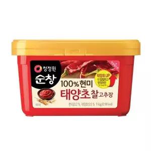 [청정원](강남점) 순창 100% 태양초 현미 찰고추장 1kg(강남점 현미찰고추장 200g 증정)