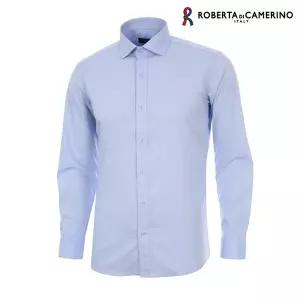 [Roberta di Camerino]모달 스판 솔리드 슬림핏 블루 긴소매 셔츠 RM3-352-2