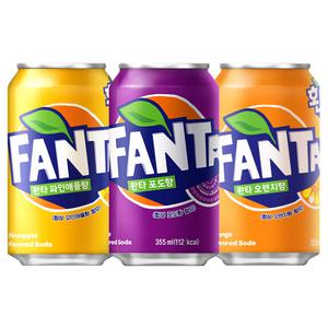 환타 오렌지 파인애플 포도 355mlx24캔 업소용 3종