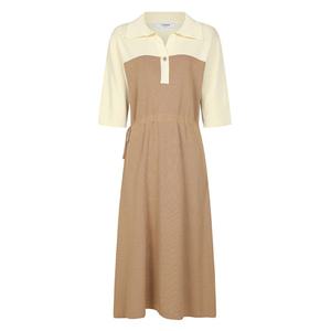 (레코브) 배색 카라 니트 반팔 원피스(LC31C5KO505X)