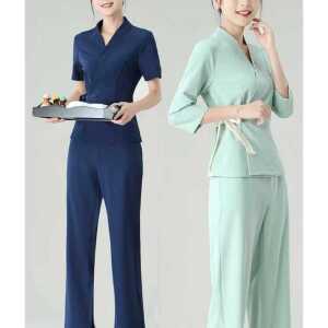 고급 미용 유니폼 피부관리사 가운 에스테틱 마사지 간호사 상하세트