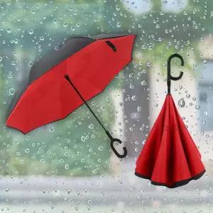 거꾸로 장우산 튼튼한 C형 고리형 손잡이 장마 태풍 원터치 휴대용 접이식 반자동 대형 양우산 양산