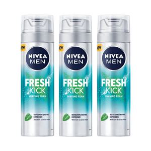 니베아 맨 프레시 킥 쉐이빙 폼 면도크림 200ml 3개 간편함