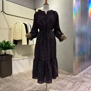 [대구백화점] [ab.f.z]체크 프릴 카라 롱 원피스(AOZ1HO411)